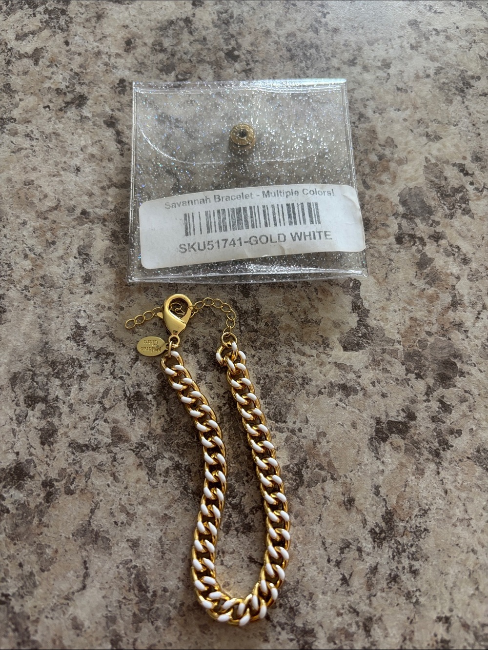 Savannah Gold and White Chain Bracelet - Savannah Bracelet